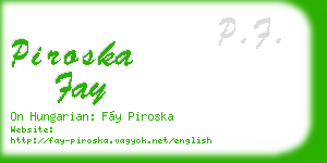 piroska fay business card