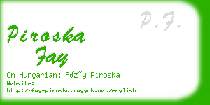 piroska fay business card